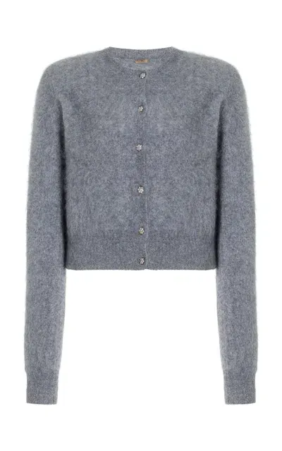 Adam Lippes Brushed-cashmere Cardigan In Grey