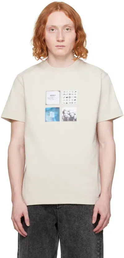 Ader Error Beige Patch T-shirt In White