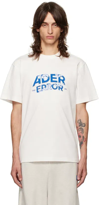 Ader Error White Flocked Logo T-shirt