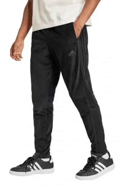 Adidas Sportswear House Of Tiro Recycled Polyester Velour Track Pants In Black