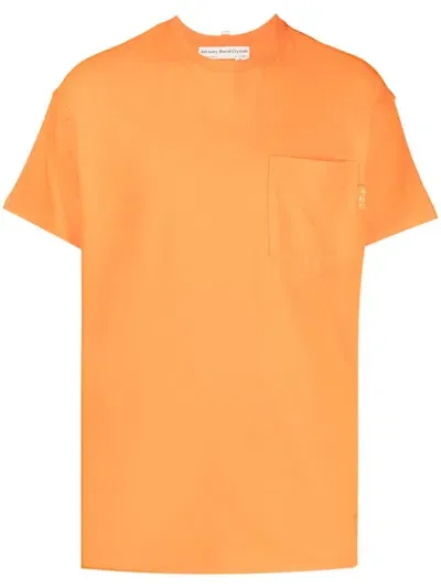 Advisory Board Crystals Chest-pocket Cotton T-shirt In Orange