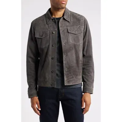 Ag Dart Suede Trucker Jacket In Berlin Steel