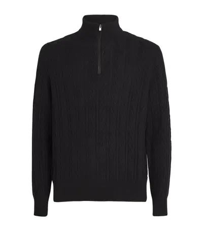 Agnona Cashmere Cable-knit Sweater In Black