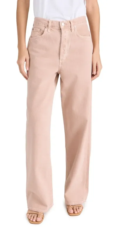 Agolde Low Slung Baggy Jeans Pink Salt In Multi