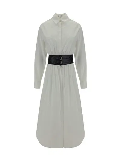 Alaïa Chemisier Dress In Blanc