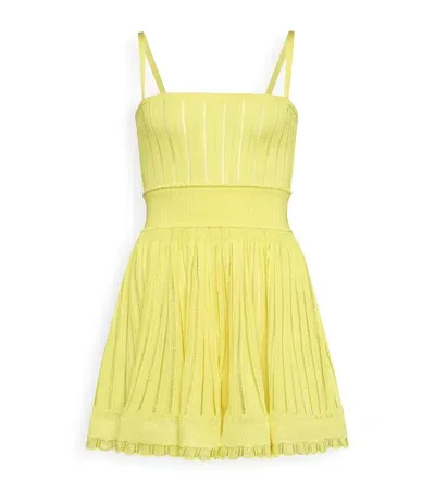 Alaïa Knitted Crinoline Playsuit In Yellow