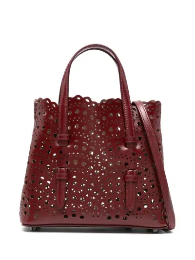 Alaïa Alaia Mina 20 Small Leather Handbag In Burgundy