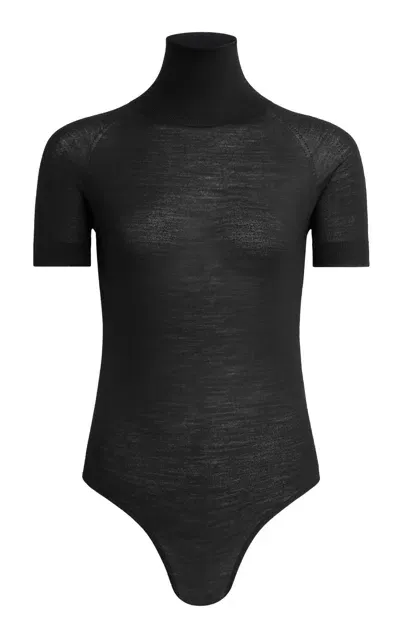 Alaïa Wool Bodysuit In Black