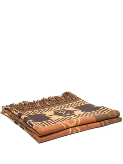 Alanui Icon Jacquard Blanket In Brown