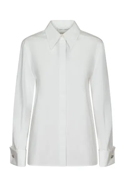 Alberta Ferretti Buttoned Long In White