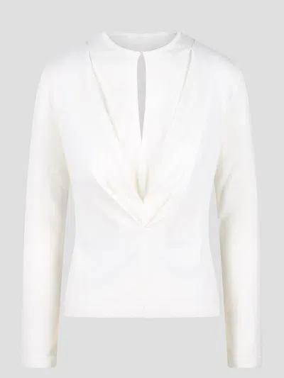 Alberta Ferretti V-neck Sweater In White