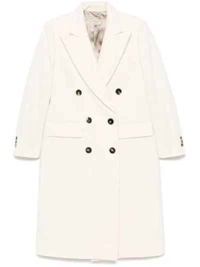 Alberto Biani Virgin Wool Coat In White