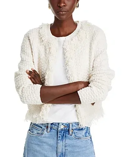 A.l.c April Fringe Boucle Cardigan In Naturalwh