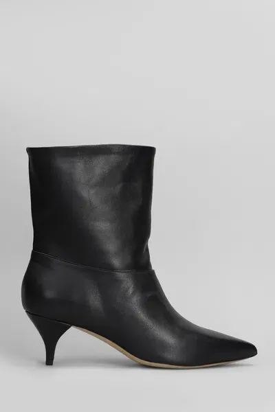 Alchimia High Heels Ankle Boots In Black Leather