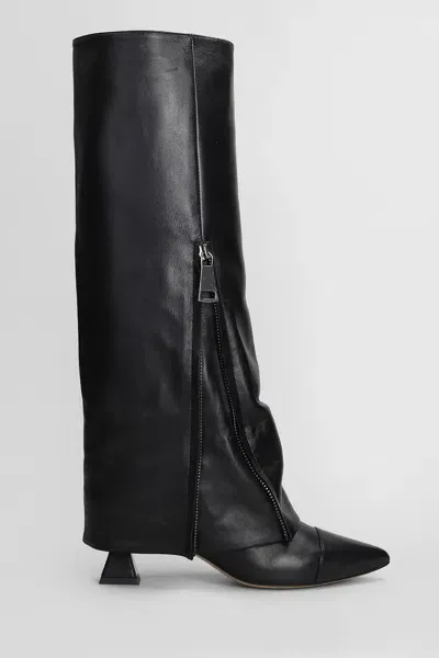 Alchimia High Heels Boots In Black Leather