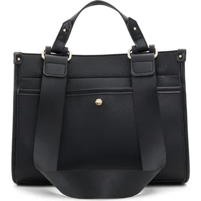 Aldo Adaluna Faux Leather Satchel In Black