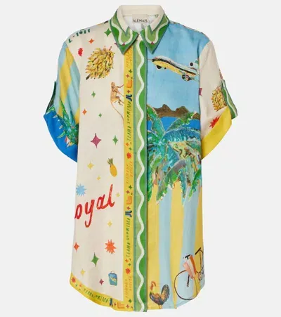 Alemais X Adam Lester All Aboard Printed Linen Shirt In Multi