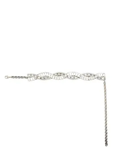 Alessandra Rich Crystal Braid Choker In Metallic