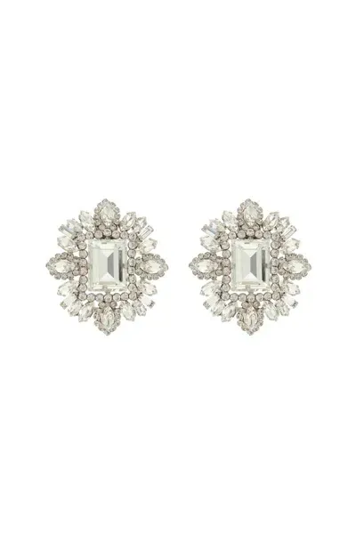 Alessandra Rich Crystal Earrings In Metallic