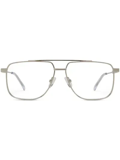 Alexander Mcqueen Oversize-frame Glasses In Metallic