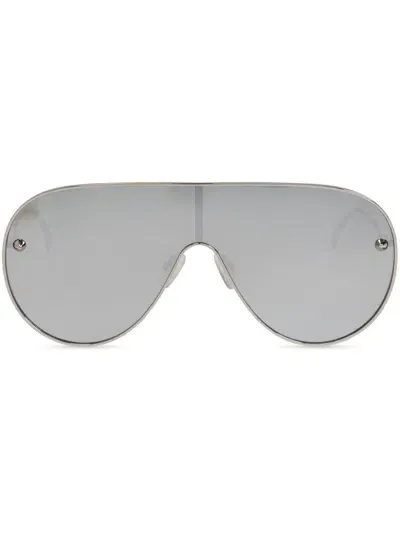 Alexander Mcqueen Oversize-frame Sunglasses In Metallic