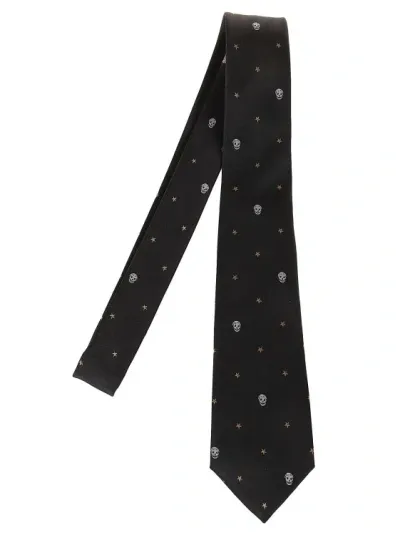 Alexander Mcqueen Silk Tie In Black