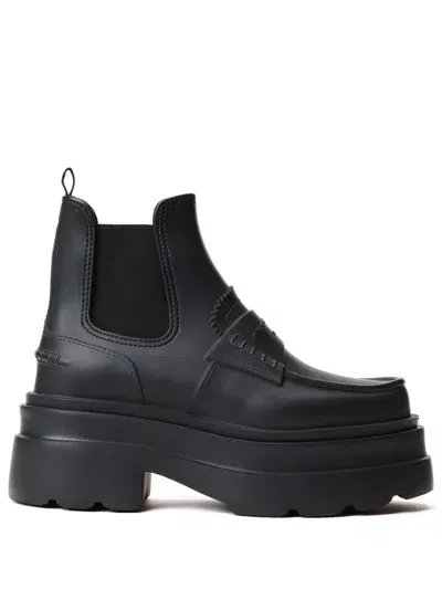 Alexander Wang Carter Panelled Leather Ankle Boots In Black