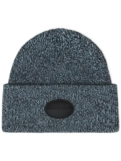 Alexander Wang Logo-patch Beanie In Blue