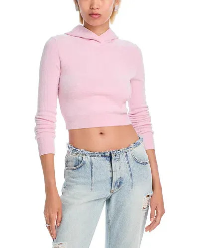 Alexander Wang T Alexanderwang. T Cropped Hoodie In Pink