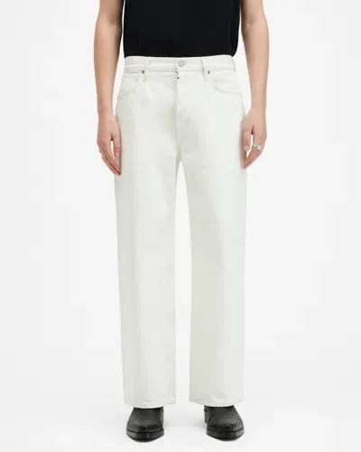 Allsaints Lenny Loose Fit Wide Leg Denim Jeans In White