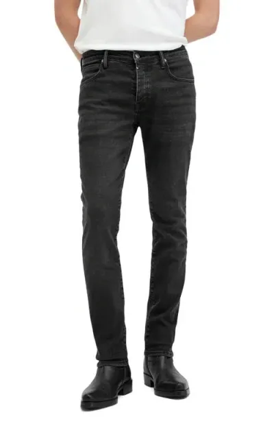 Allsaints Sid Skinny Jeans In Washed Black