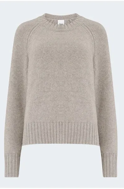 Allude Crew Neck Jumper In Fresh Pepper In Marble Mel