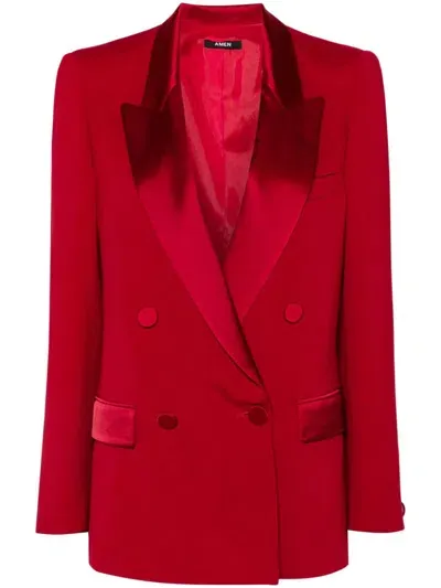 Amen Crepe Blazer In Red