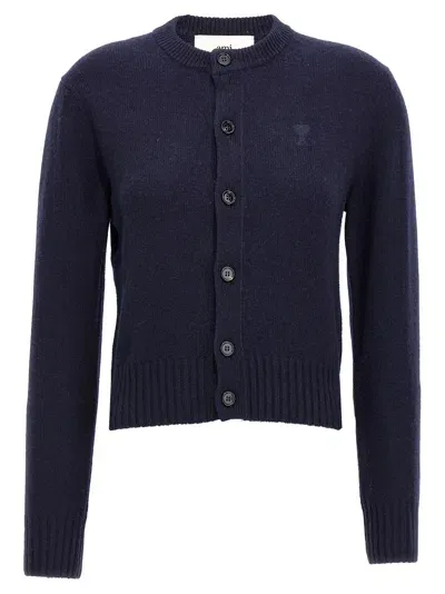 Ami Alexandre Mattiussi Ami Paris Ami De Coeur Cashmere Cardigan In Blue