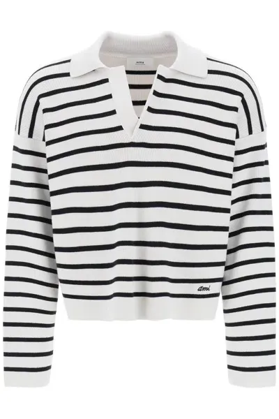 Ami Alexandre Mattiussi Ami Alexandre Matiussi Striped V Neck Magic Pullover Sweater. In Multi