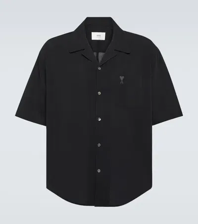 Ami Alexandre Mattiussi Ami De Coeur Bowling Shirt In Black