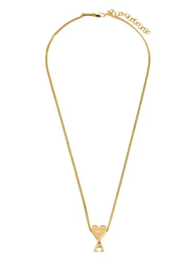 Ami Alexandre Mattiussi Ami De Coeur Logo-pendant Necklace In Gold