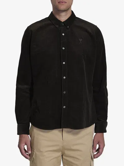 Ami Alexandre Mattiussi Cotton Corduroy Shirt In Navy