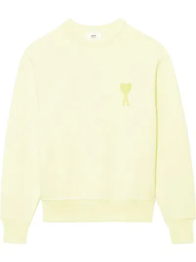 Ami Alexandre Mattiussi Ami De Coeur Sweatshirt In Yellow