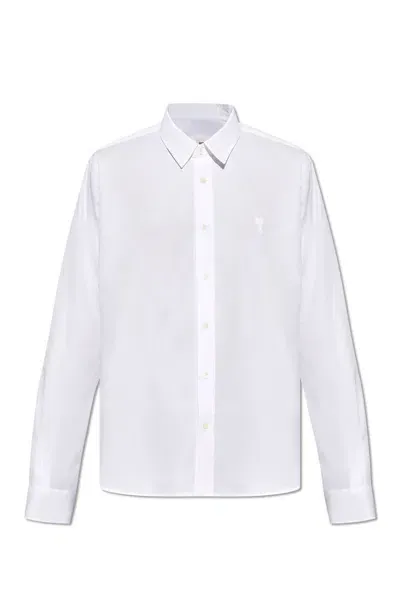 Ami Alexandre Mattiussi Ami Logo Embroidered Long In White