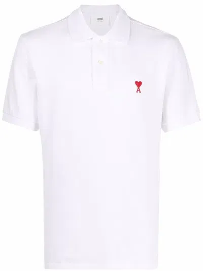 Ami Alexandre Mattiussi Ami De Coeur Polo Shirt In White