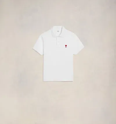 Ami Alexandre Mattiussi Ami De Coeur Polo Shirt White Unisex