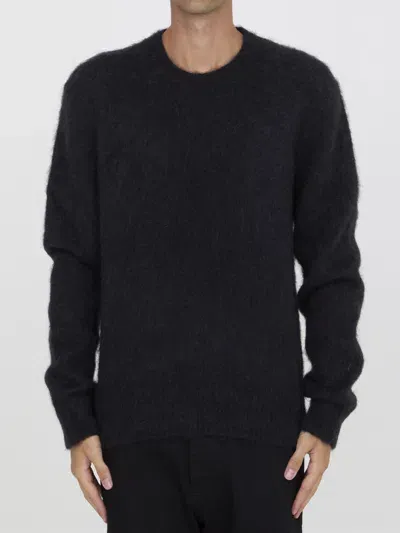 Ami Alexandre Mattiussi Black Brushed Sweater In Multi