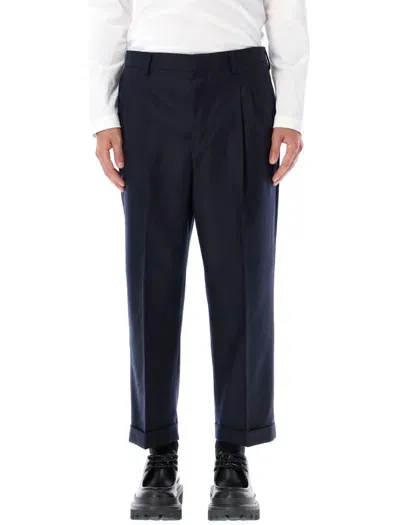 Ami Alexandre Mattiussi Navy Carrot Fit Trousers In Blue