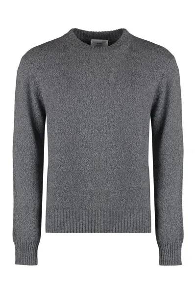 Ami Alexandre Mattiussi Crew-neck Cashmere Sweater In Grey