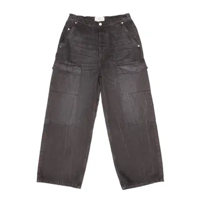 Ami Alexandre Mattiussi Ami Paris Relaxed Fit Cargo Jeans In Black