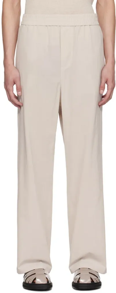 Ami Alexandre Mattiussi Beige Elasticized Waist Trousers In Light Beige/271