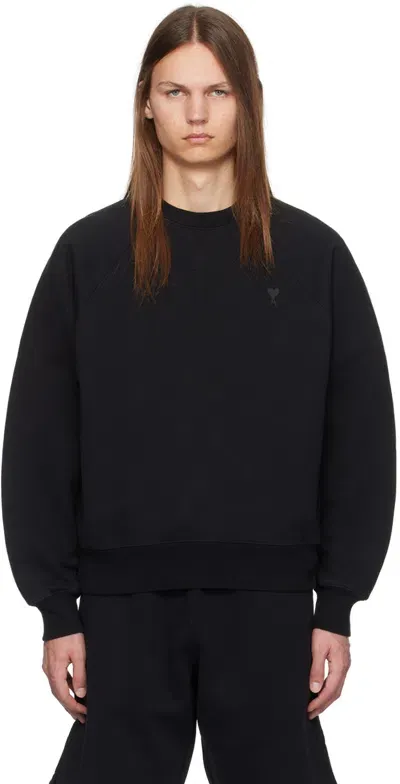 Ami Alexandre Mattiussi Black Ami De Coeur Sweatshirt In Black/001