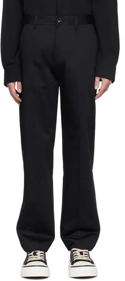 Ami Alexandre Mattiussi Black Button-fly Trousers In Black/001