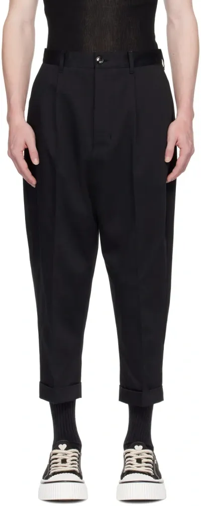 Ami Alexandre Mattiussi Black Carrot-fit Oversized Trousers In Black/001